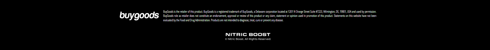 BuyGoods and Nitric Boost disclaimer